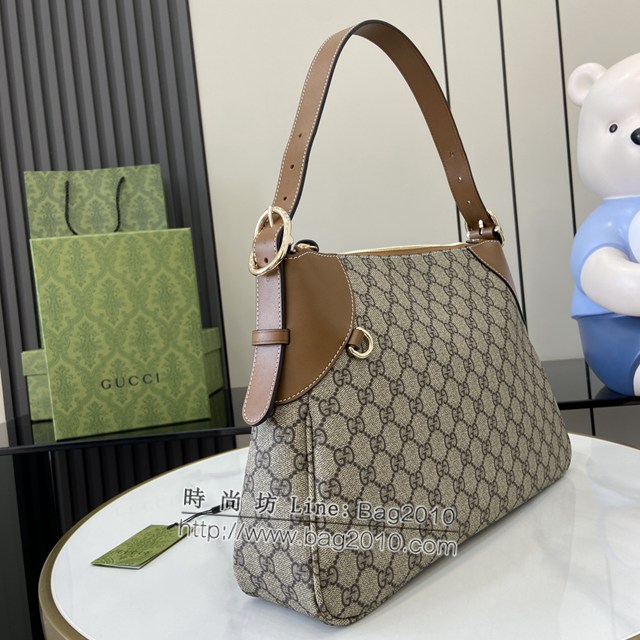 Gucci專櫃古馳最新款購物袋GG圖案條紋織大號肩背包 jh1994型號：815217